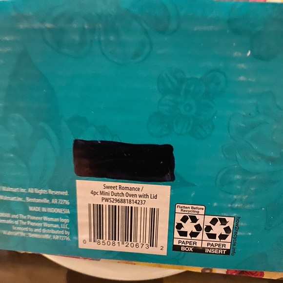 Set of Pioneer Woman Sweet Romance Enameled Mini Dutch Pot Oven with Lid -New - Picture 6 of 6